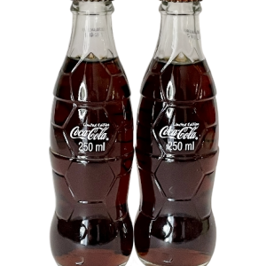 Set Of 2 Glass Sealed 250ml Coca-Cola Bottles, 2010 FIFA World Cup